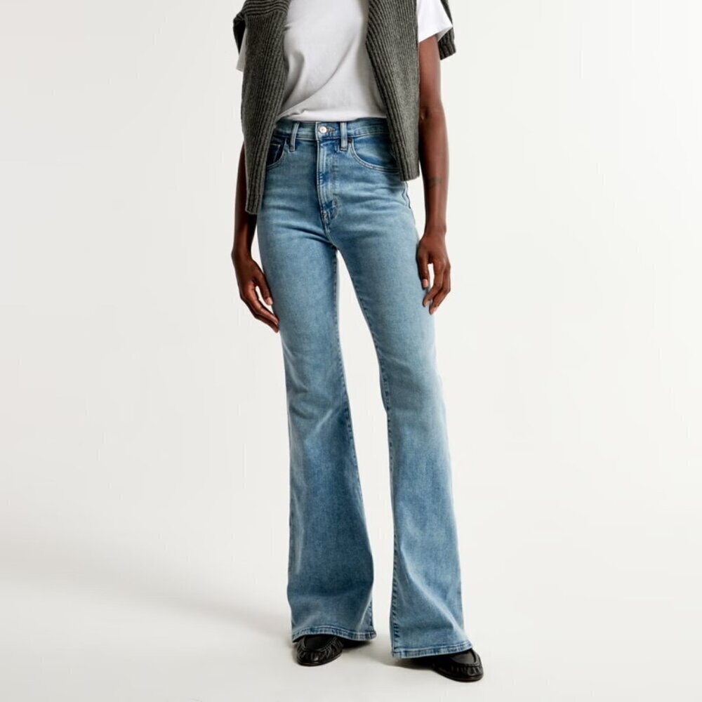 Abercrombie‎ & Fitch Jeans Women's 28 6 The Flare Ultra High Rise Stretch Retro